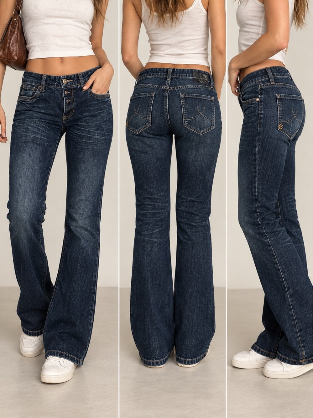 EDGE 21 Y2K Low Rise Dark Wash Bootcut Jeans Size 32
